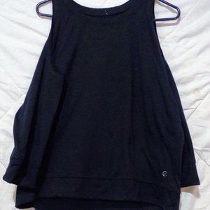Unbranded Cold Shoulder Top Girls Color Black Long Sleeve Crew Neck Casual